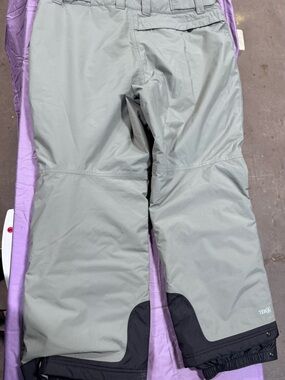 L.L. Bean Women's Light Gray Winter Snow Pants with Black Reinforced Hem